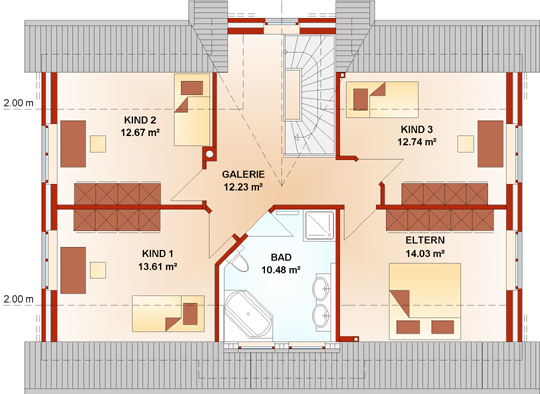 Grundriss Dachgeschoss Option 2