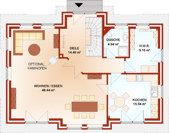 Grundriss Erdgeschoss Option 2