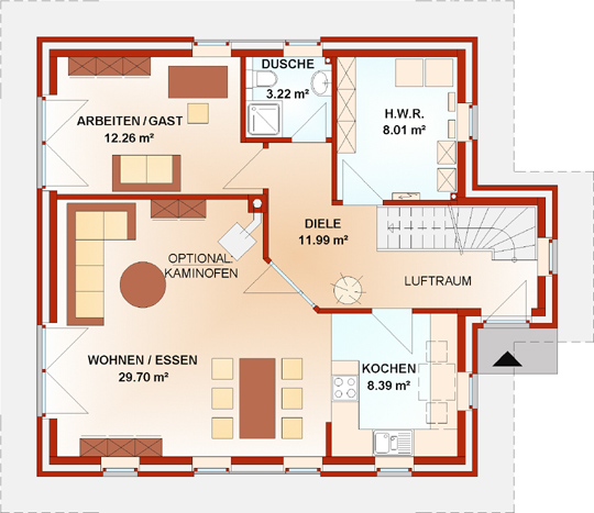 Grundriss Erdgeschoss Option 2