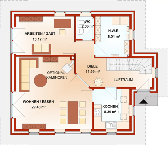 Grundriss Erdgeschoss Option 1